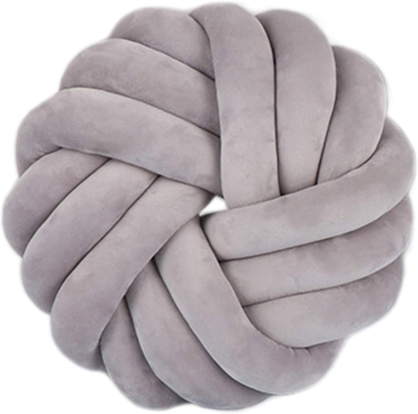 Creative Knot Ball Pillow Rose Flower Cushion Sofa Lumbar Pillow Household Throw Pillow Decoration(Light Gray-C)