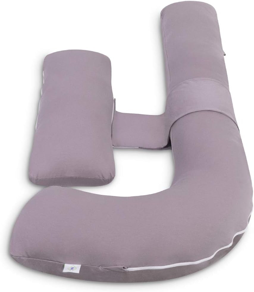 Pregnancy Pillow,Maternity Body Pillow with Pillow Cover,H Shaped Body Pillow for Pregnant Women (Purple Jersey)