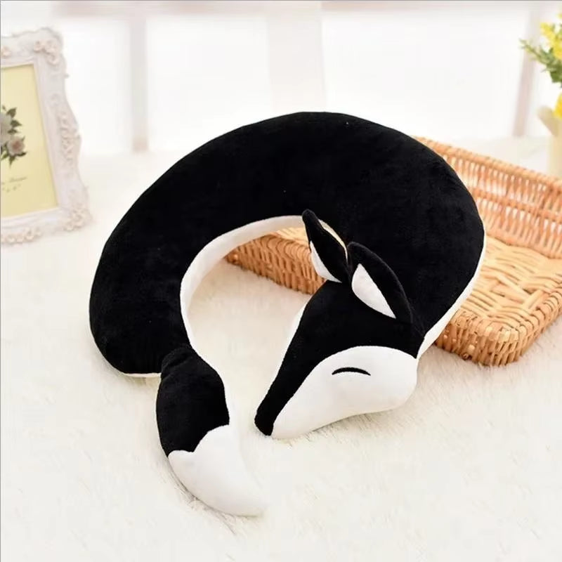 Travel Pillow U Shape Neck Pillow Cute Fox Pillow Hug Sleeping Pillows Ornamental Pillow Office Sleep Pillow 30*30*8CM