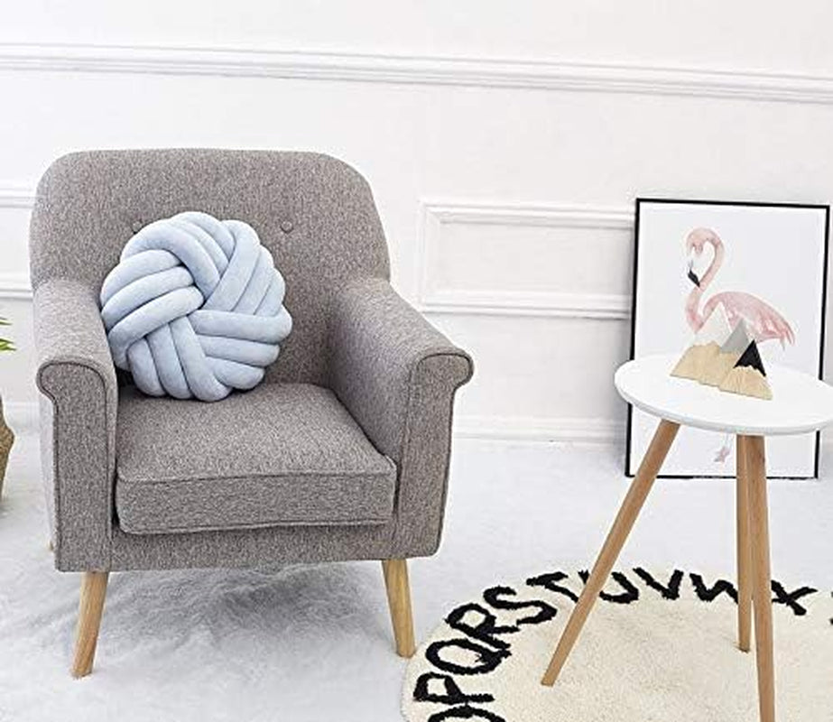 Creative Knot Ball Pillow Rose Flower Cushion Sofa Lumbar Pillow Household Throw Pillow Decoration(Light Gray-C)
