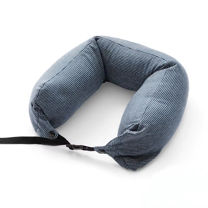 Liangpin Neck Pillow Striped Particle Pillow Car Neck Pillow Japanese Style Cylindrical Pillow Travel Pillow