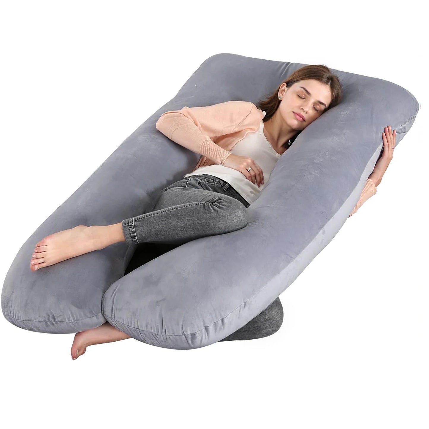 Pregnancy Pillow for Sleeping, U Shaped Full Body Pillow, Maternity Pillow Support for Back, Hips, Legs for Pregnant Women
