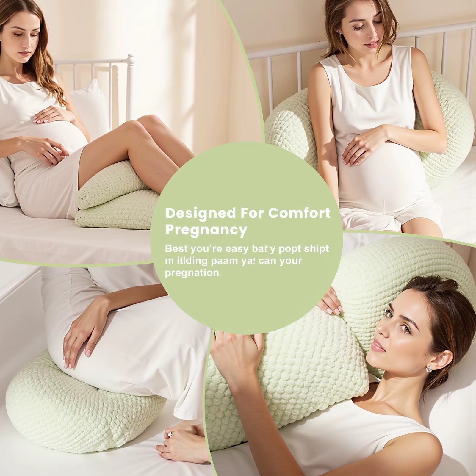 Pregnancy Pillow for Pregnant Women,Soft Pregnancy Body Pillow,Support for Back, Hips, Legs,Maternity Pillow