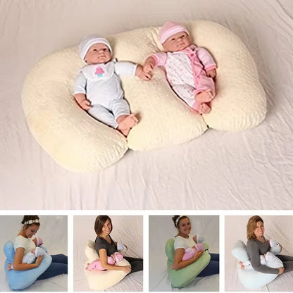 Baby Twin Pillow Nursing Breastfeeding Pillow Anti-Spitting Feeding Cushions Baby Nest