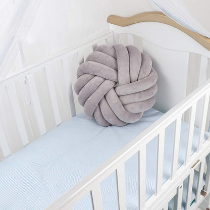 Creative Knot Ball Pillow Rose Flower Cushion Sofa Lumbar Pillow Household Throw Pillow Decoration(Light Gray-C)