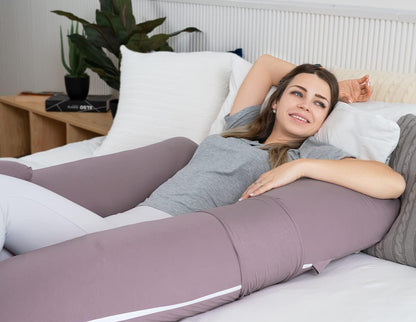 Pregnancy Pillow,Maternity Body Pillow with Pillow Cover,H Shaped Body Pillow for Pregnant Women (Purple Jersey)