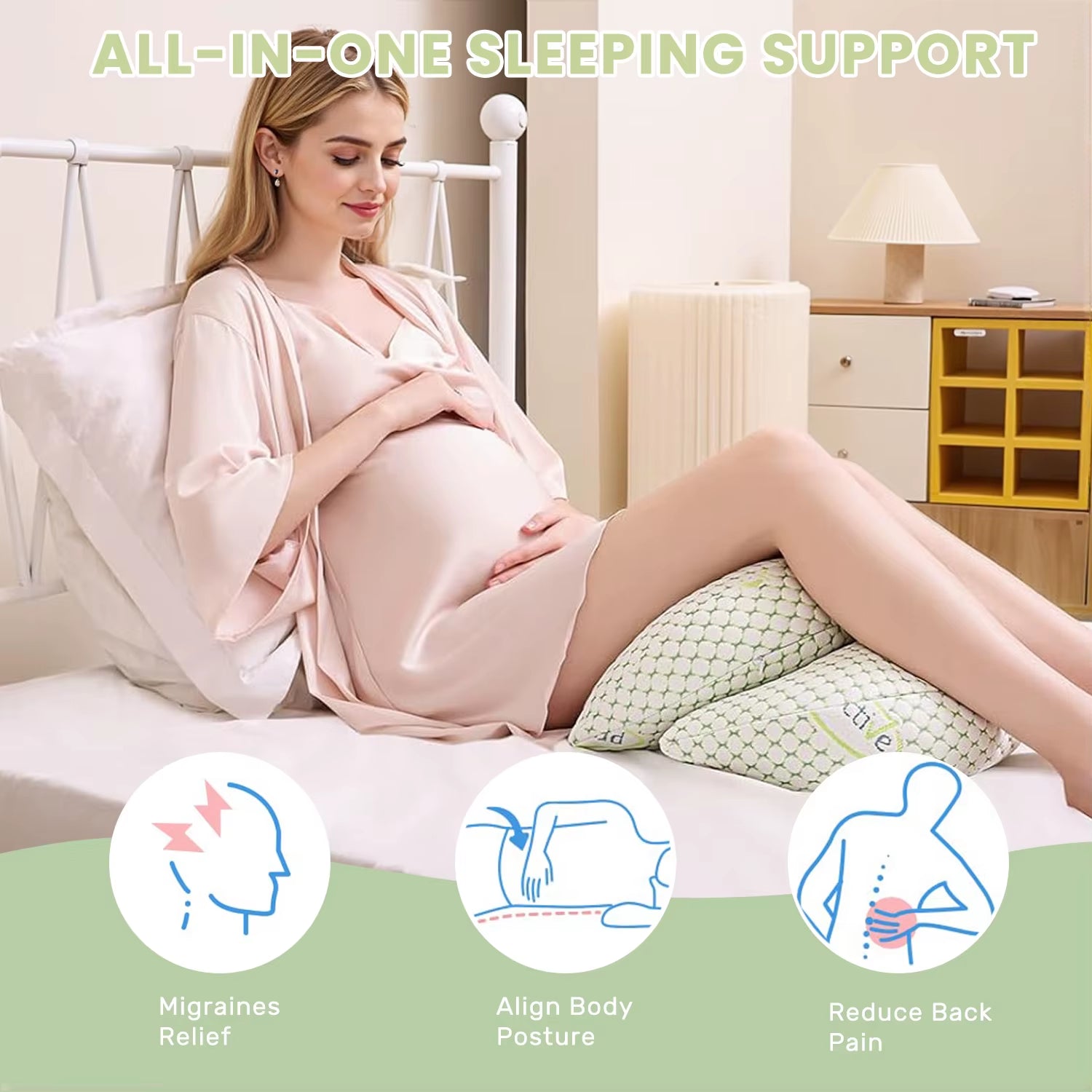 Pregnancy Pillow for Pregnant Women,Soft Pregnancy Body Pillow,Support for Back, Hips, Legs,Maternity Pillow