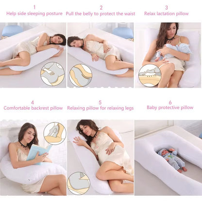 Multifunctional Pregnant Pillow U-Shape Pregnant Sleeping Support Pillow for Maternity Breast Feedings Cushion Nursing Pillow