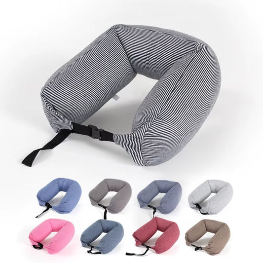 Liangpin Neck Pillow Striped Particle Pillow Car Neck Pillow Japanese Style Cylindrical Pillow Travel Pillow