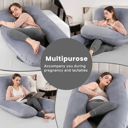 Pregnancy Pillow for Sleeping, U Shaped Full Body Pillow, Maternity Pillow Support for Back, Hips, Legs for Pregnant Women