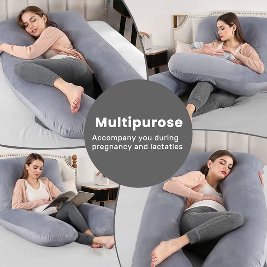 Pregnancy Pillow for Sleeping, U Shaped Full Body Pillow, Maternity Pillow Support for Back, Hips, Legs for Pregnant Women